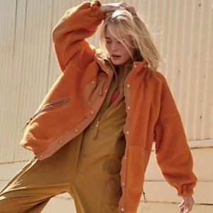 NWT! Free People FP Movement Hit The Trails Fleece Jacket Toasted Coconut Medium